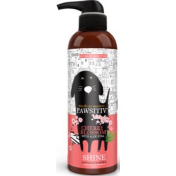  PAWSITIV'S NATURAL AND TEARLESS SHAMPOO FOR DOGS & CATS - CHERRY BLOSSOM WITH ALOE VERA (SHINE) - 500ML 