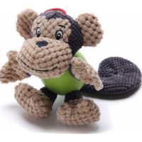 APRICOT MONKEY WITH RUBBER BALL AND SQUEAKY