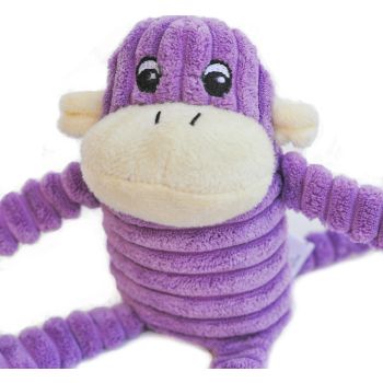  Zippypaws Dog Toys Spencer the Crinkle Monkey - Small Purple 