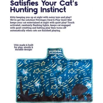  Petstages Swat and Play Quiet Mat - Light Up Cat and Kitten Toys - Interactive Nighttime Cat Toy - Ideal for Indoor Cats 