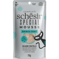 Schesir SPECIAL Cat Skin & Coat Salmon With Chicken in mousse Pouch 80g