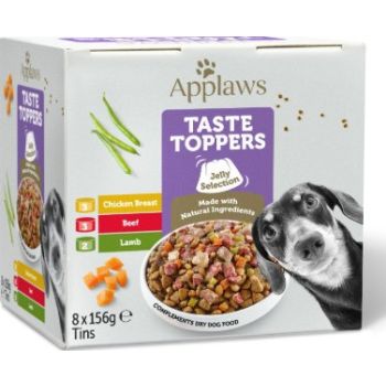  Applaws Taste Toppers in Jelly Selection Wet Dog Food 8 x 156g Tins 