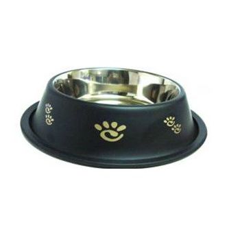  Antiskid colored CAT Bowl with Printing- 12 cm ( TWO COLORS) BLACK & WHITE 