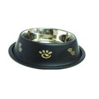 Antiskid colored CAT Bowl with Printing- 12 cm ( TWO COLORS) BLACK & WHITE
