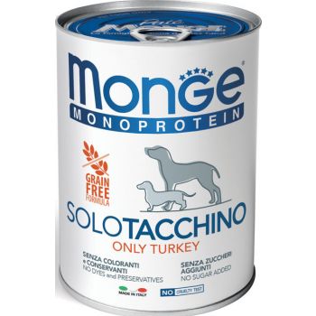  Monge Dog Wet Food  Monoprotein Only Turkey 400g 
