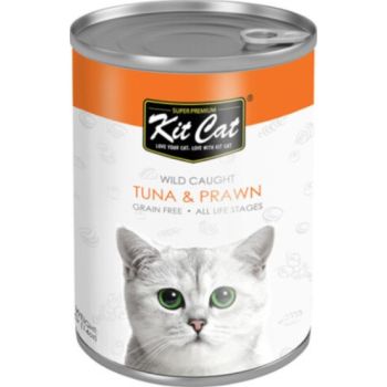  Kit Cat Wild Caught Tuna with Prawn Canned Cat Food 400g 