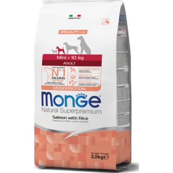  Monge Natural Superpremium Mini Adult Monoprotein Salmon with Rice 2.5kg 