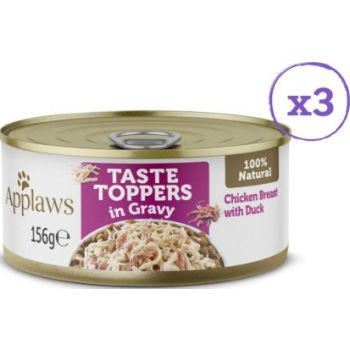  Applaws Taste Toppers in Gravy Chicken Selection Wet Dog Food 8 x 156g Tins 
