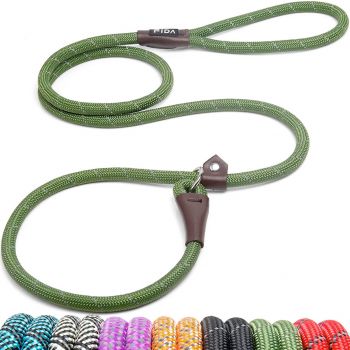  Fida Durable Slip Lead Dog Leash / Training Leash(6ft length, 1/2″ thick Rope) Green 