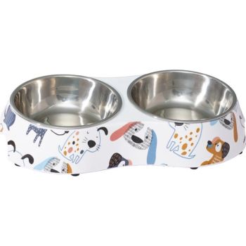  Cozy Paws Double Melamine Bowl- 28.5X13.5X6CM Scoopy 