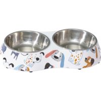 Cozy Paws Double Melamine Bowl- 28.5X13.5X6CM Scoopy