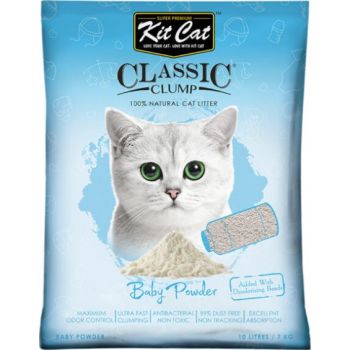  Kit Cat Classic Clumping  Cat Litter 10L (Baby Powder) 