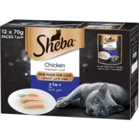 Sheba Fine Wet Cat Food Pouch Chicken Premium Loaf 12X70G