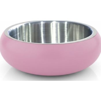 Mau Double Wall Bowl Belly with Non-Slip Base Pink 800ml 