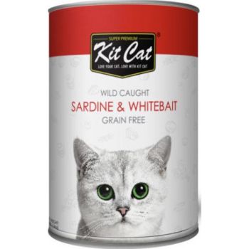  Kit Cat Wet Food Wild Caught Sardine & WhiteBait 400g 