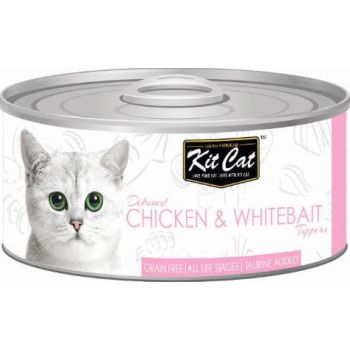  Kit Cat Wet Food  Chicken & Whitebait Toppers 80g 