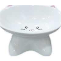 Ceramic kitty Podium - 16 x 9.5cm White