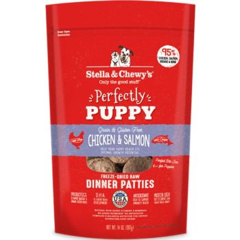  Stella & Chewy’s Dog FD Perfectly Puppy Chicken & Salmon Patties-14oz 