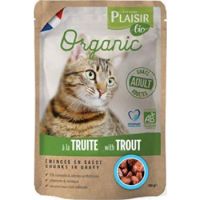 Plaisir Bio Complete Food for Cats, Chunks in Gravy with Trout 100g