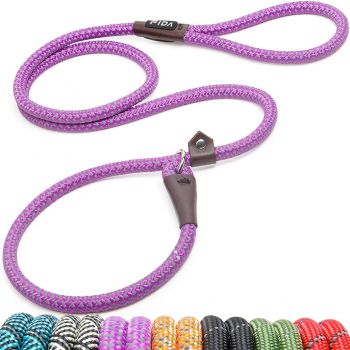  Fida Durable Slip Lead Dog Leash / Training Leash(6ft length, 1/2″ thick Rope) Purple 