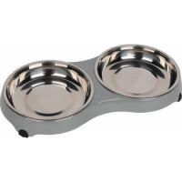 4 Paw Cat Dish Dinner Set Bowls MEDIUM Grey