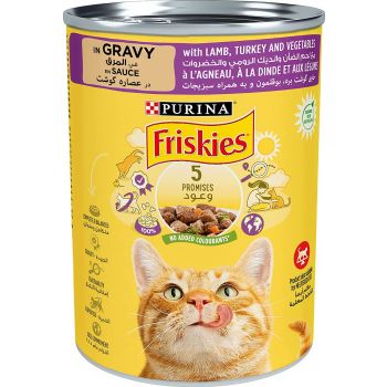 Purina Friskies Wet Cat Food Lamb, Turkey and Vegetables In Gravy 400g 