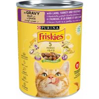 Purina Friskies Wet Cat Food Lamb, Turkey and Vegetables In Gravy 400g