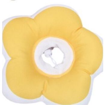  Cozy Paws Flower Shape Soft Pet Recovery Collar -Yellow Medium 