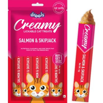  Drools Salmon & Skipjack Creamy Cat Treats 4+1 