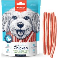 Wanpy Dog Treats Chicken Jerky & Codfish Sandwiches 100g