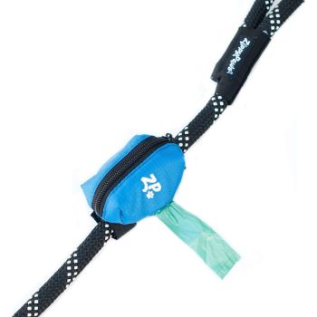  ZippyPaws - Adventure Leash Bag, Dog Poop Bag Holder Leash Attachment  Blue 