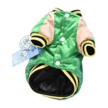  Hong Pet cotton Elfidog print winter Coat-Green-Small 
