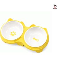 Saas Dual Ceramic Food Bowl 27.8*14.7 (Yellow)