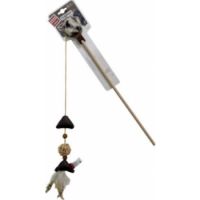 Gigwi Cat TOys Eco line Feather Teaser with Slivervine Leaves and Leatherette