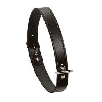  Beeztees Leather Collar Black 37cm X 12m 