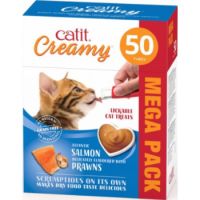 CATIT CREAMY TREATS MEGA PACK SALMON WITH PRAWN, 50 TUBES/BOX