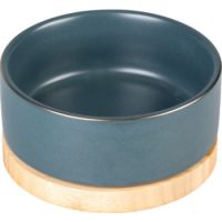 Duvo+ Feeding Bowl Stone Timber 450ml - 12,5x12,5x6cm Blue