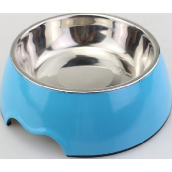  Melamine Blue Stainless Steel bowl with anti-slip circle on the bottom,Volume:160 ml,Size:12*12*4.5 cm 