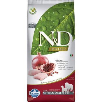  Farmina N&D Prime Chicken & Pomegranate Adult Medium & Maxi Dog Dry  Food, 12 Kg 