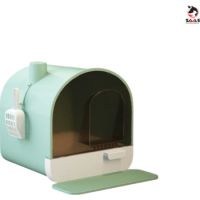 Saas Enclosed Drawer Cat Litter Box 43*40*45 Green