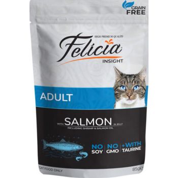  Felicia WET FOOD POUCHES for adult cats with salmon in jelly 85gr 