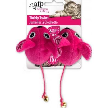  Tinkly Twins Cat Toys Pink 6cm 