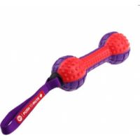 GiGwi Dumbell ‘Push To Mute’ Dog Toys  Red/Purple