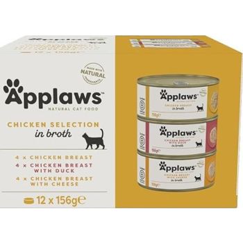  Applaws Chicken Selection Multipack in Broth Cat Wet Food 12x156g 