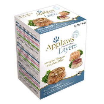  Applaws Cat Wet Food Layer Mixed Multipack 6 x 70g Layer 
