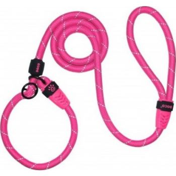  DOCO Reflective Rope Collar & Leash Combo With Leather Stopper - 13mm X 120cm Plus 30cm Pink 