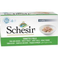 Schesir Cat Wet Food  Multipack Can Tuna With Chicken-6x50g