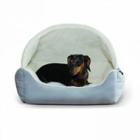 K & H Hooded Lounge Sleeper Gray 20" x 25"/51x62Cms