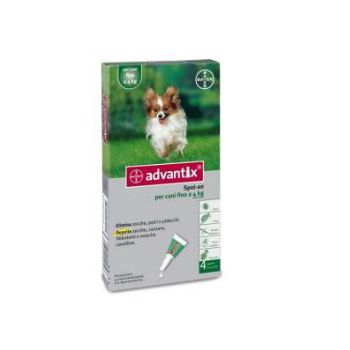  Advantix Dogs up to 4 kg 4 pipette 0,4 ml 