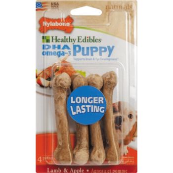  Nylabone Healthy Edibles Puppy Lamb & Apple 4 count Blister Card Petite 88g 